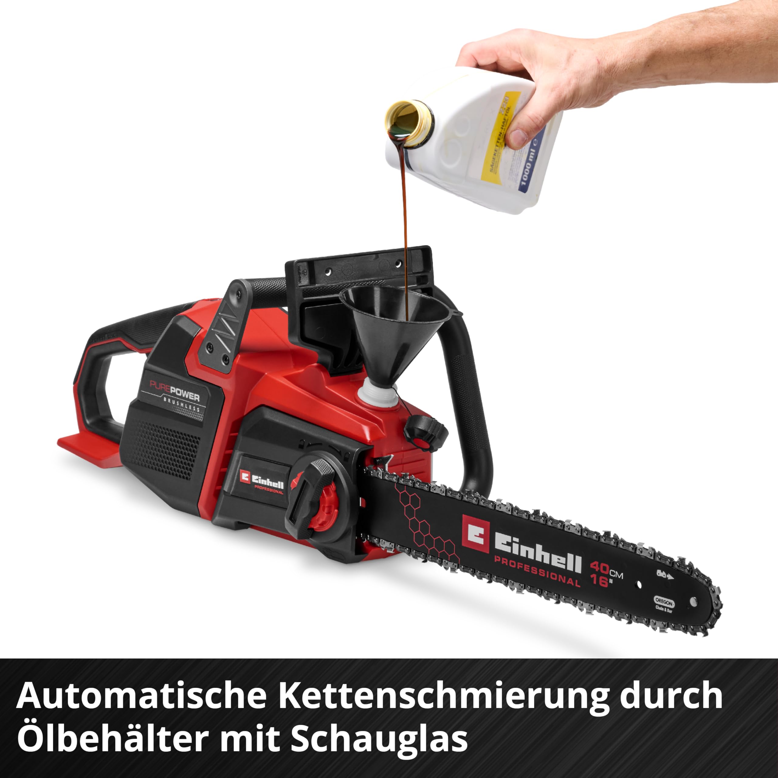 Einhell Professional Akku-Kettensäge GP-LC 36/40 Li BL-Solo (36 V, 38 cm Schnittlänge, Brushless, 19 m/s Kettengeschwindigkeit, autom. Kettenschmierung, ohne Akku)