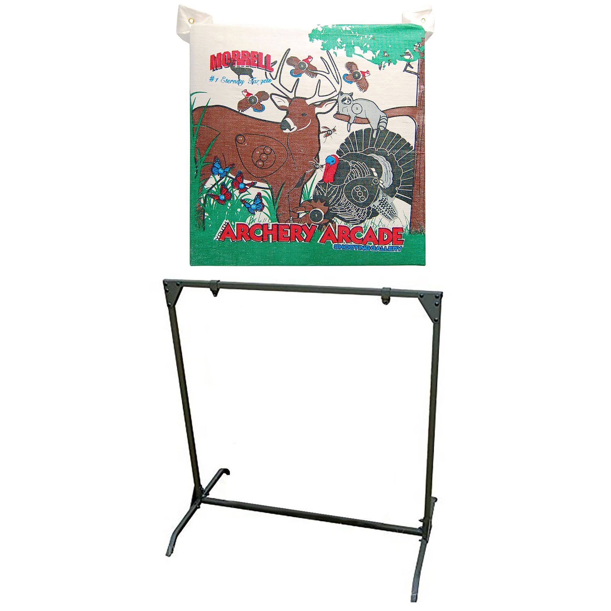 Morrell Youth 18 Pound Arcade Field Point Archery Bag Target with HME Products Bowhunting Archery Range Practice Shooting Stand for 30 Pound Bows
