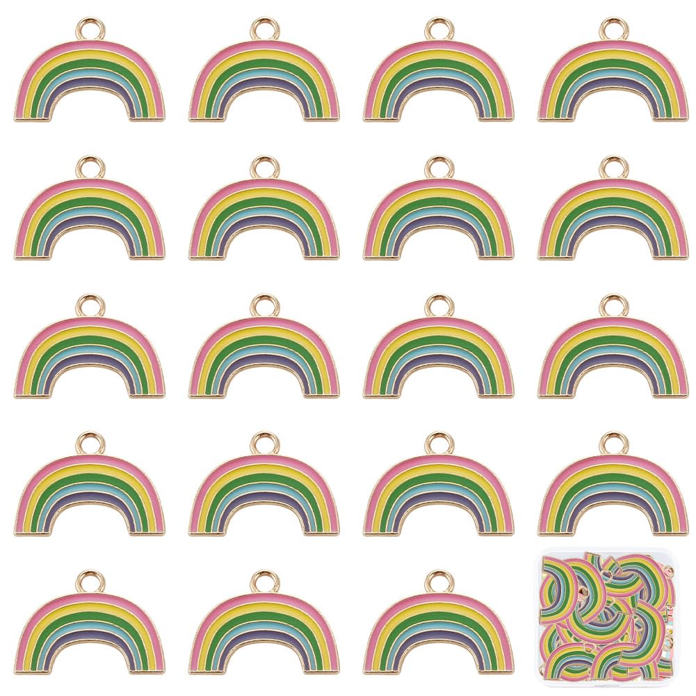 Breloques arc-en-ciel émail anti-ternissement pour réparer et créer des bijoux facilement