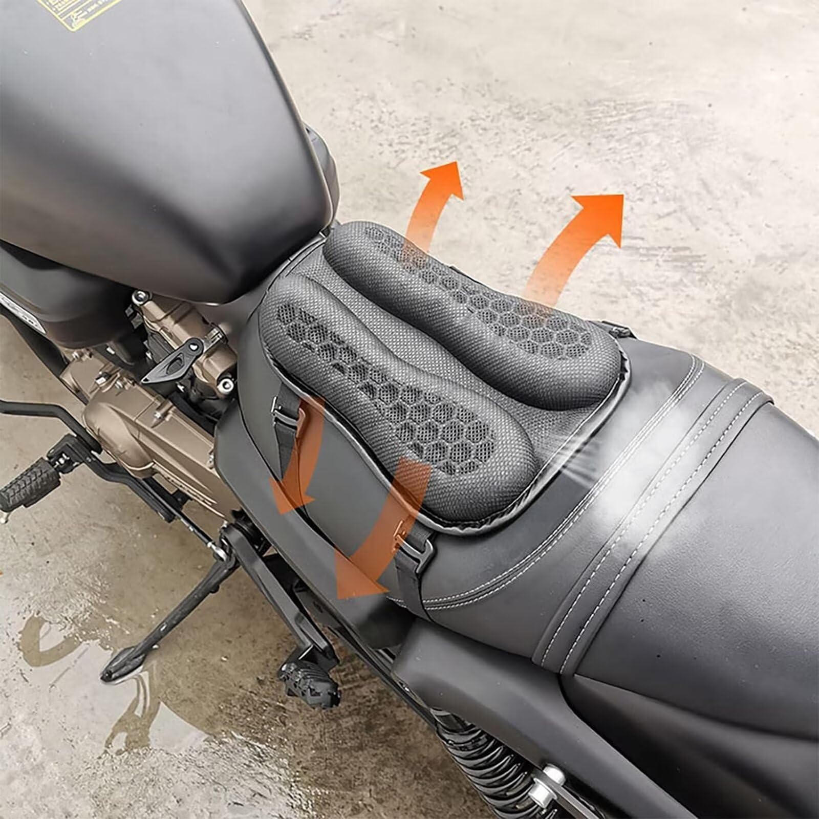 Poduszka do siedzenia motocyklowego | Żel do tylnego siedzenia pasażera do jazdy - poduszka do siedzenia pasażera motocyklowego, konwekcja powietrza i technologia chłodzenia