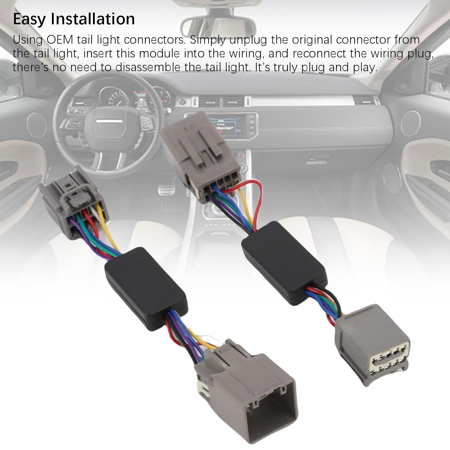 Bnineteenteam Sequential Tail Light Relay Module, Plug and Play Sequential Lighting Effect Brake Light Sequencer with OEM Connectors, Replacement for 2010 2021