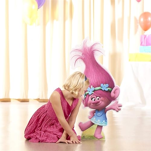 Star Cutouts, Trolls Poppy, soporte de cartón recortado, con temática de película, tamaño real, 37 x 19 pulgadas