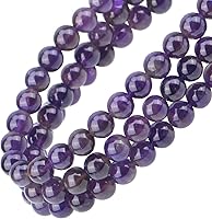 Vista 5 de 100 piezas de cuentas de cristal natural, piedras preciosas redondas sueltas de curación de energía con cordón elástico de cristal para hacer joyas