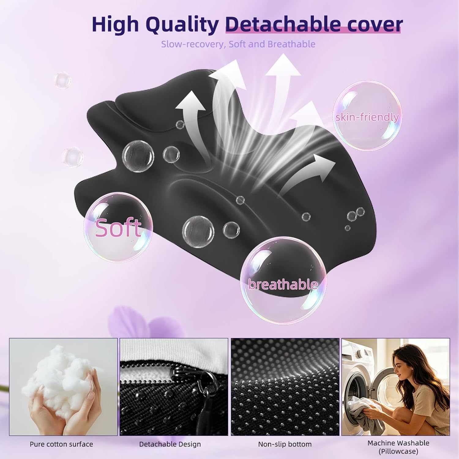 Memory Foam Wedge Pillow Ergonomic Contoured Angled Pillow for Couples