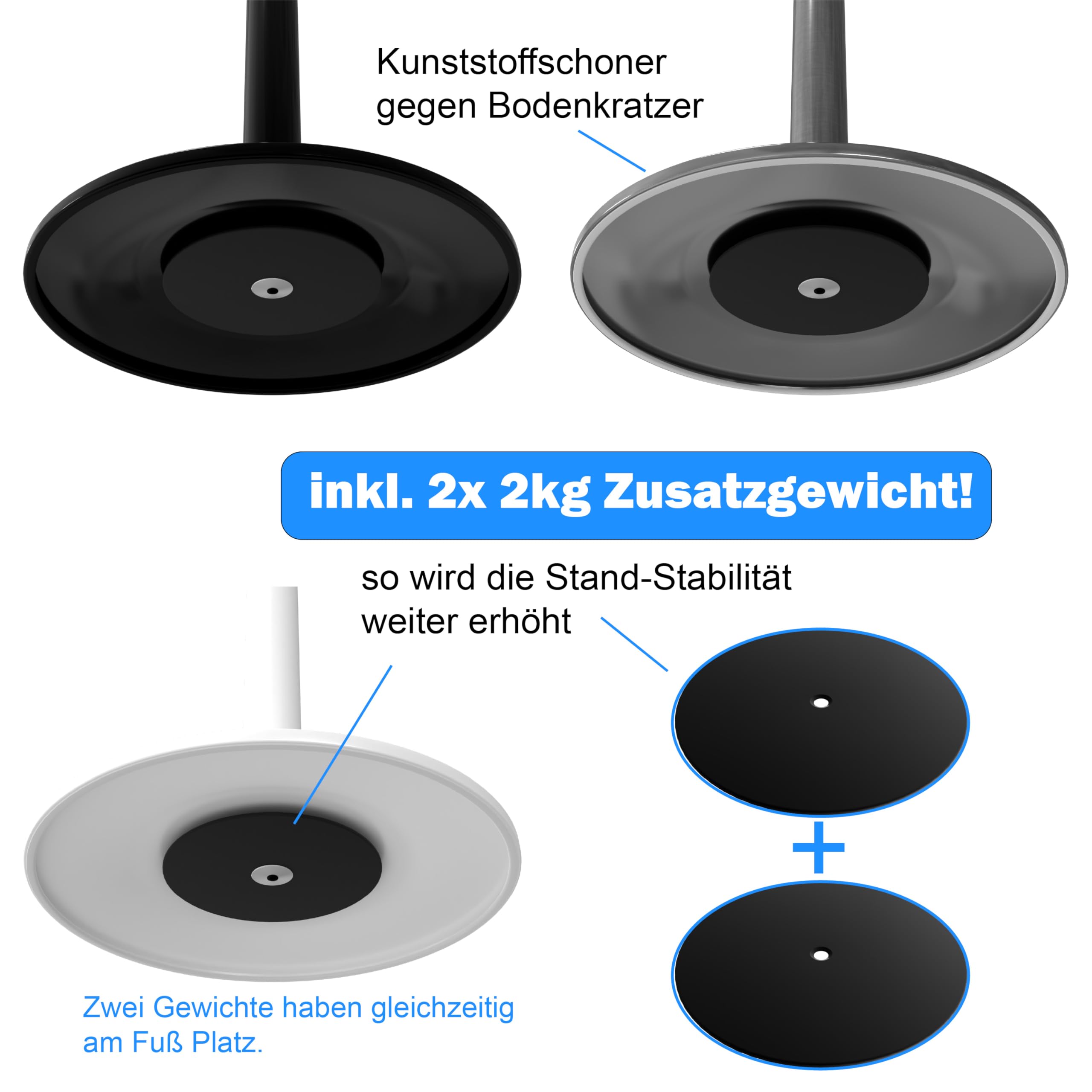 ONPIRA Tischgestell Weiß Modell Gastro mit runder Bodenplatte (Ø 45cm)