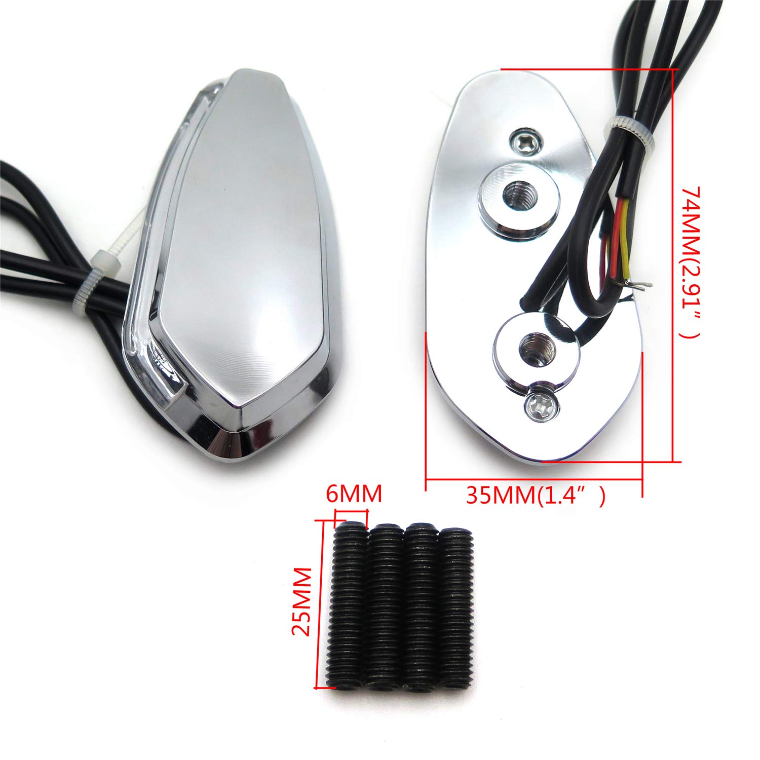 HTTMT- LED Signal Chrome Mirror Block Off Base Plates For 2000-2008 R1 Yzf-R1 Yzfr1 [P/N: MT222-011A-NOLOGO-CD]