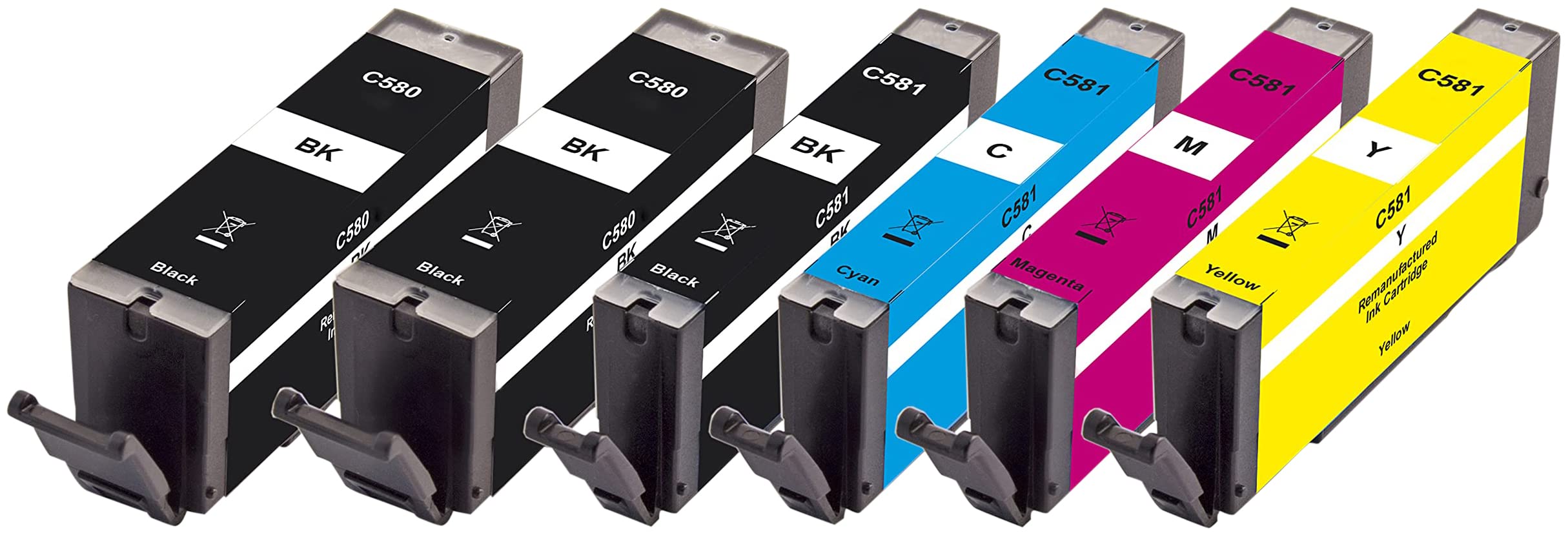 Peach C580/581 Spar Pack Plus Druckerpatronen (2xBK, PBK, C, M, Y) kompatibel mit Canon PGI-580, CLI-581, 2078C005 für z.B. Pixma TR 8550 TS 6350 TS 8350 TS 8351, PI100-357
