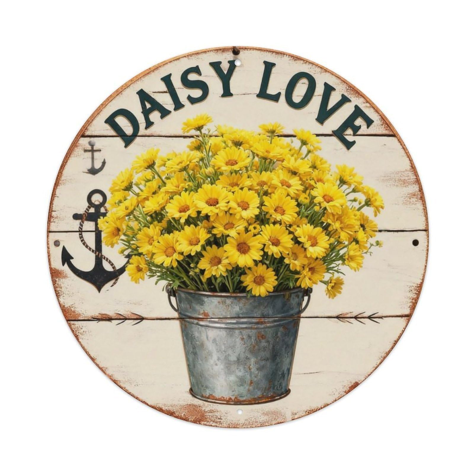 Daisy Love Sign Metal Tin Sign Plaque