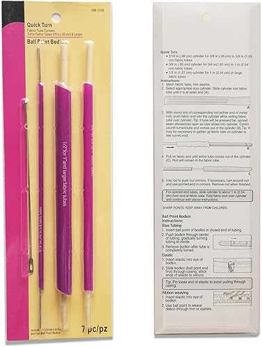 Miniatura 1 de YICBOR Juego de tela de giro rápido, 3 tamaños de tubo de tela de giro rápido y 1 pieza de bodkin de punta de bola incluida, herramienta de costura