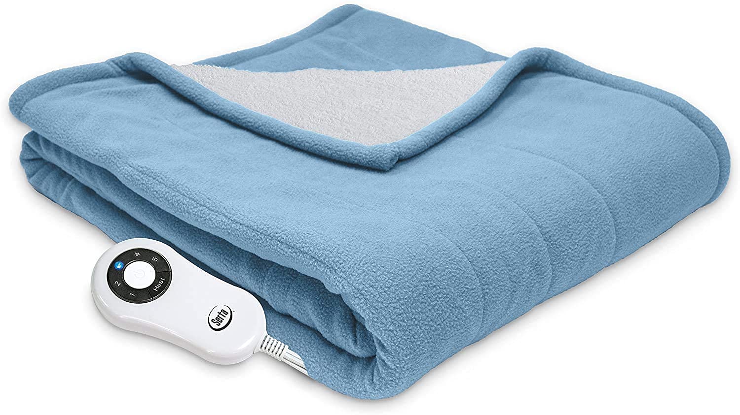 Amazon.com: Serta | Reversible Sherpa/Fleece Heated Electric Throw Blanket,  50x60 With 5 Setting Controller, Slate Blue : Home u0026 Kitchen