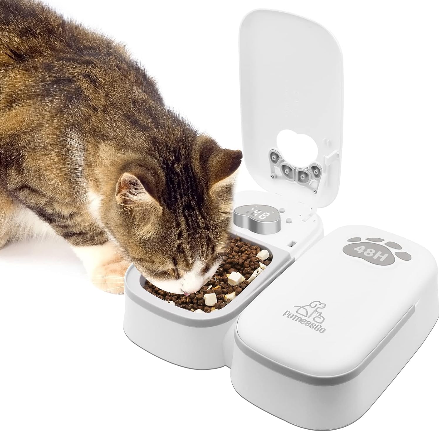 Automatic Wet Food Cat Feeder, 148 Hours Smart Timer Pet Feeder with