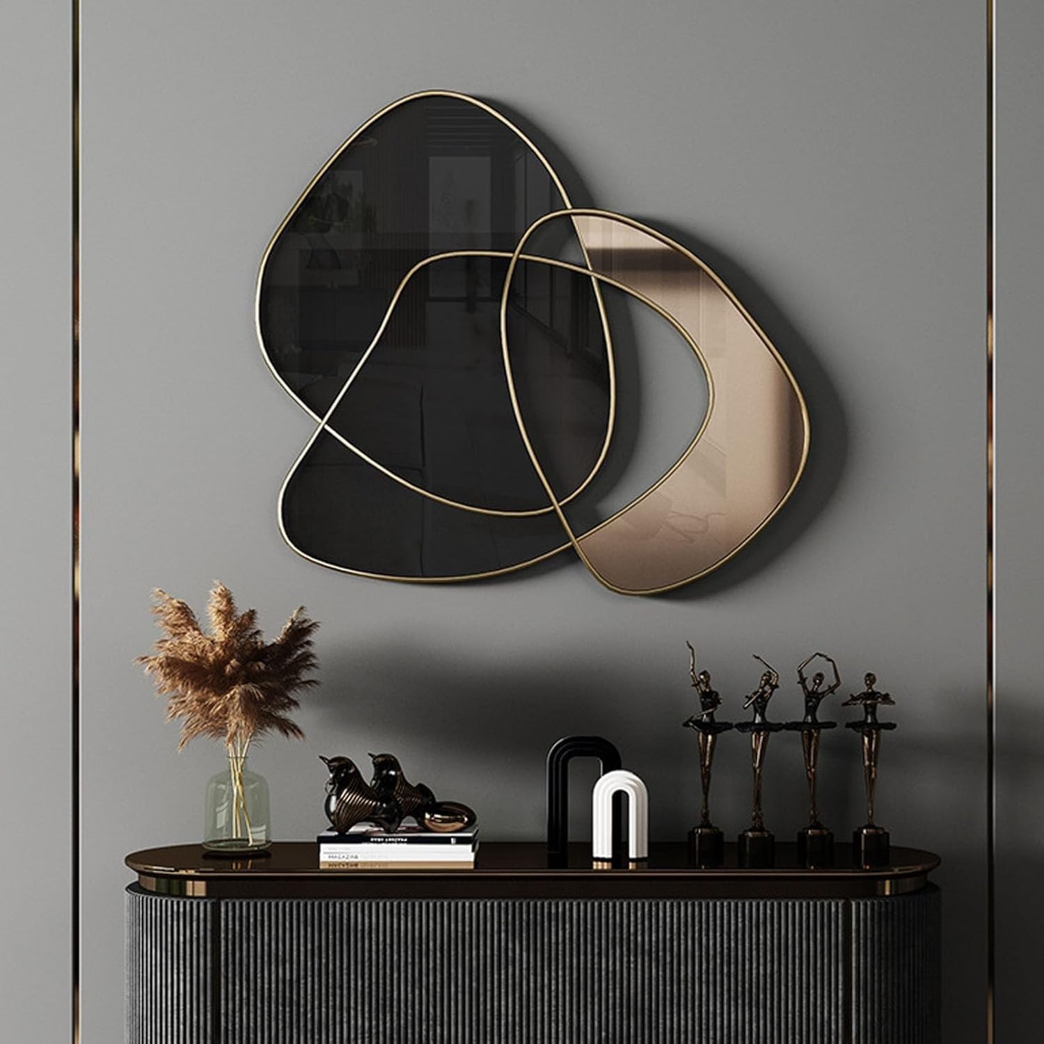 メタルウォールデコールラージメタルウォールデコ、ゴールドメタルウォールデコレーション、3Dウォールアート装飾、リビングルーム、ベッド