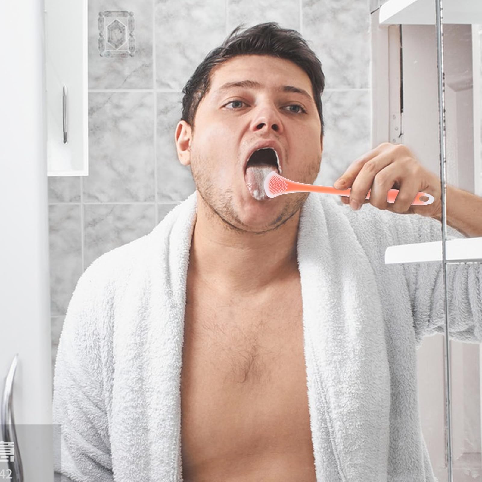 Set di raschietti per lingua, confezione da 4 spazzole per lingua, efficace rimozione affidabile, in morbido silicone per pulire la bocca e l'alito più fresco, strumenti per l'igiene delicata per