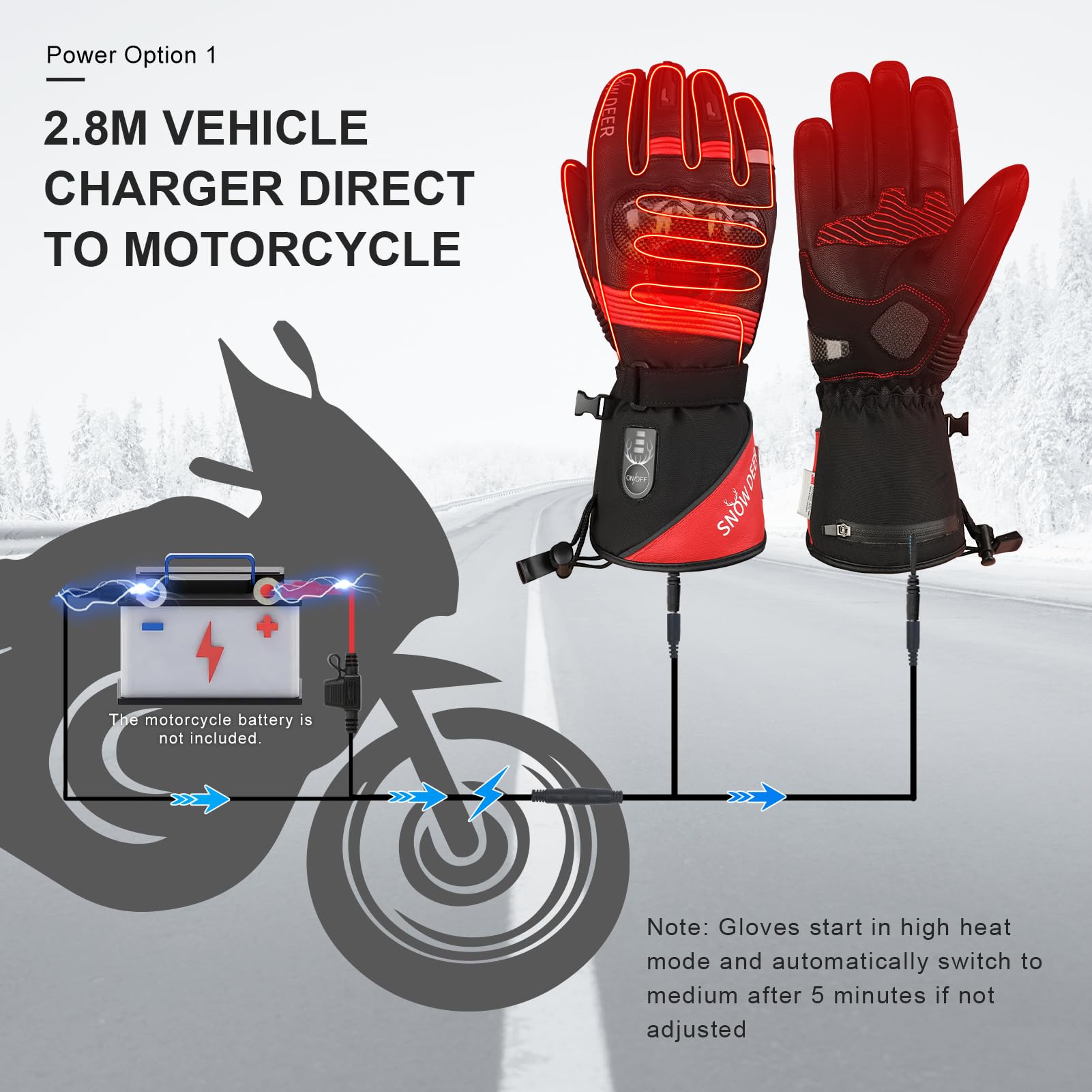 Podgrzewane rękawice motocyklowe, 7,4 V, 2200 mAh, elektryczne, akumulatorowe, wodoodporne rękawiczki do jazdy konnej, dla mężczyzn i kobiet, na zimę, kolarstwo, narciarstwo, izolowane rękawiczki