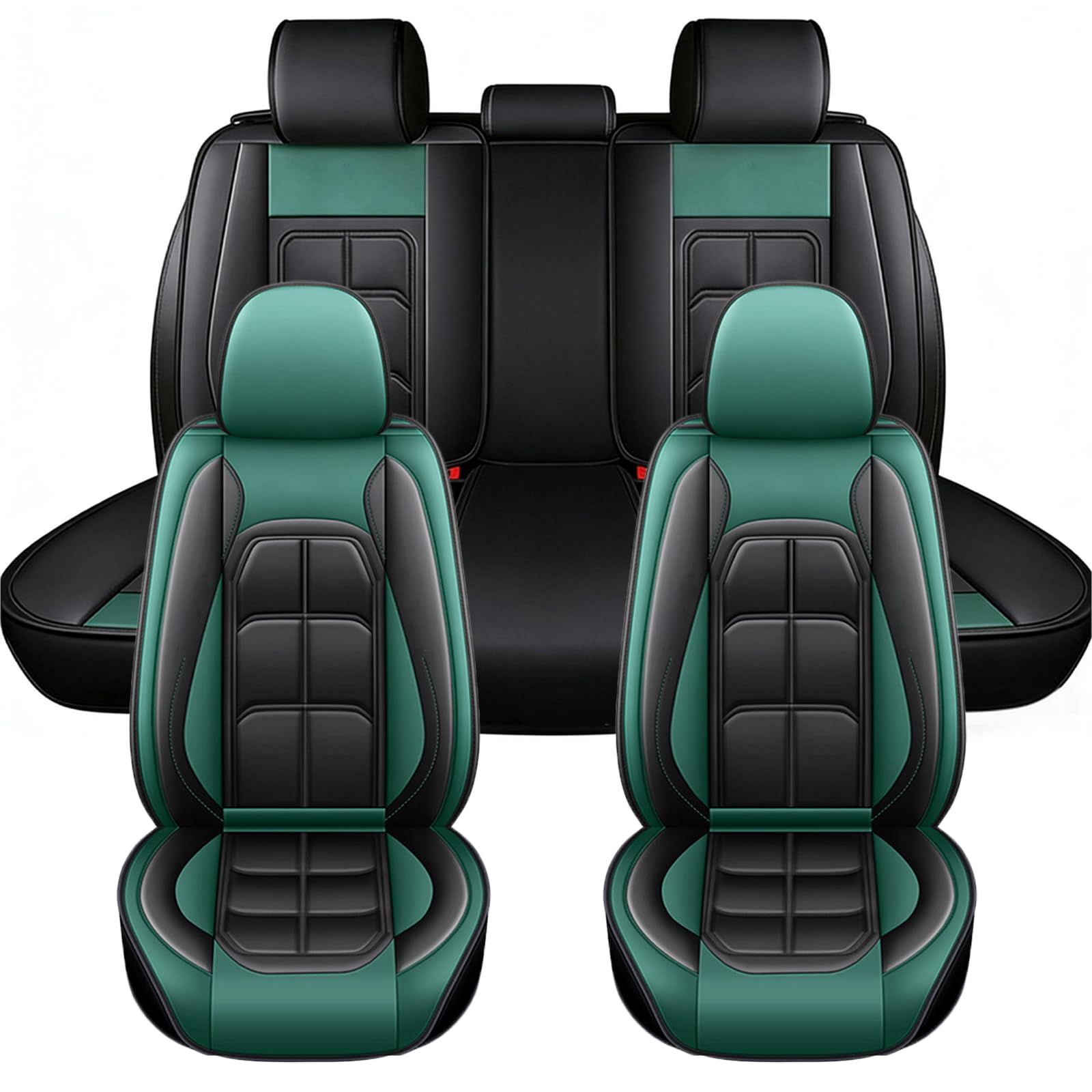Housses de siège de voiture en cuir PU vert pour Ford Kuga MK2