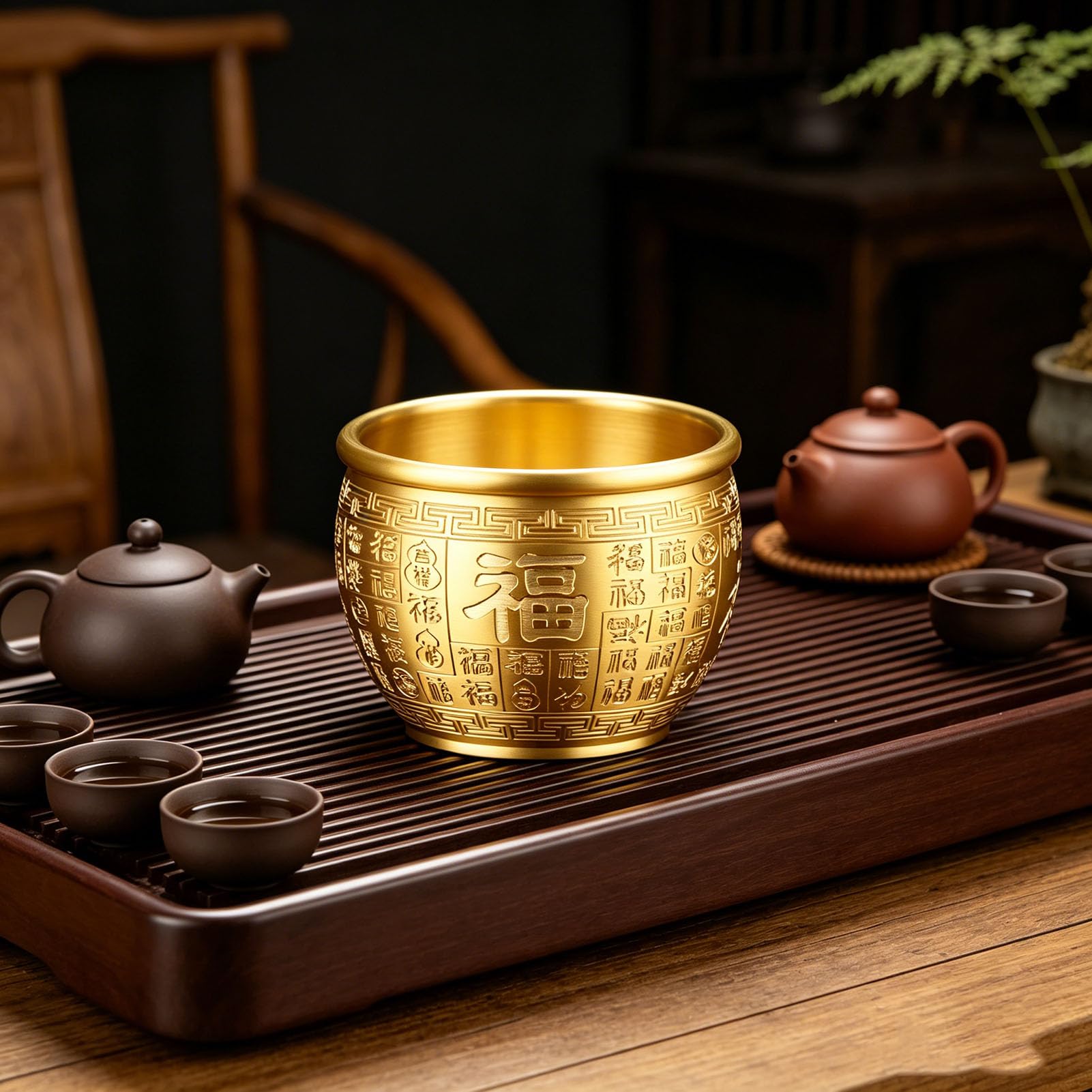 Miska na skarby Feng Shui, miska na pieniądze chińskiej fortuny Mosiężna miska z róg obfitości Feng Shui Umywalka na skarby Miska na bogactwo Złota miska na ofiarę na sukces,B,S