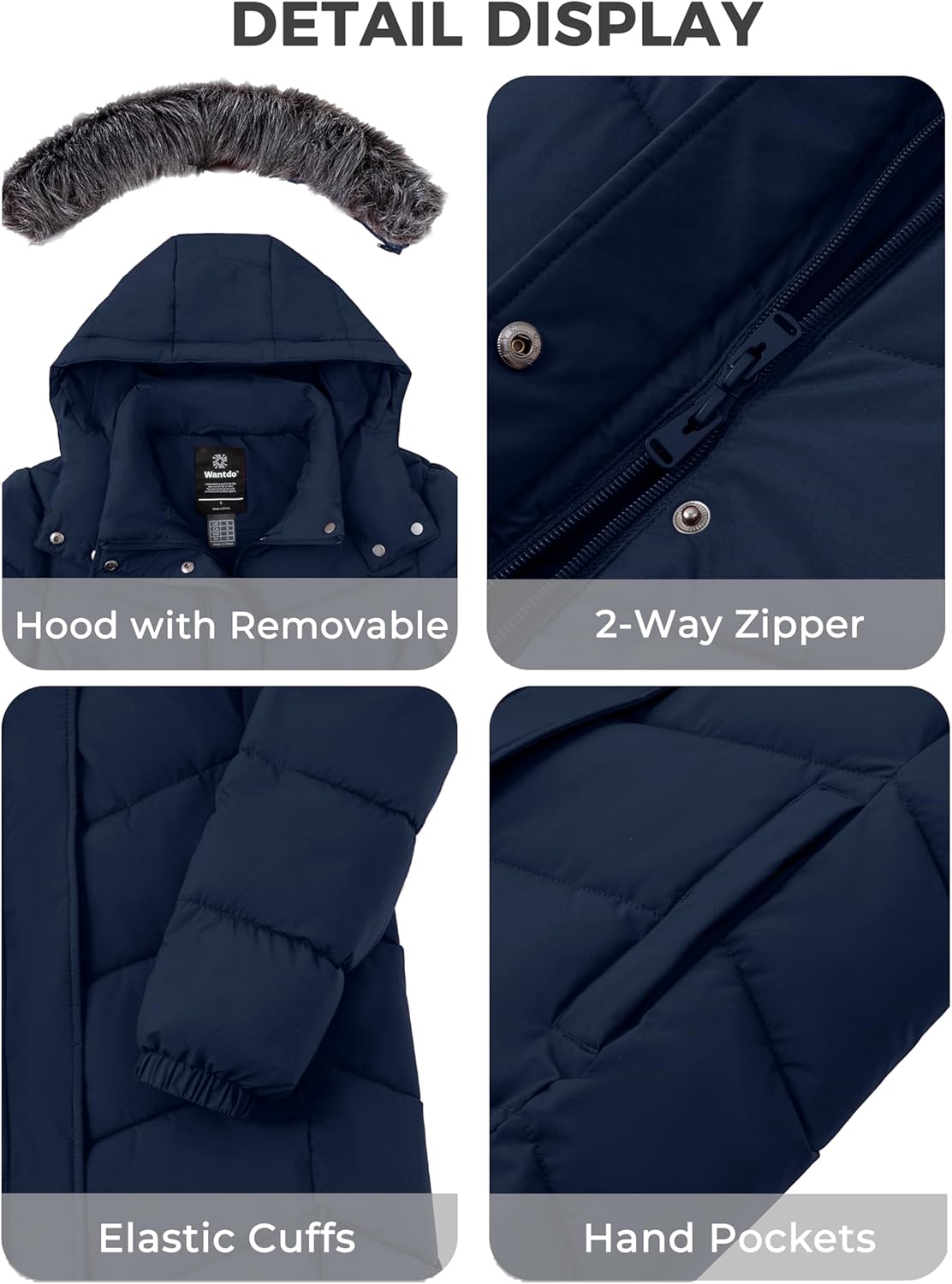 wantdo Women's Long Hooded Winter Coat Warm Quilted Puffer Jacket(Available in Plus Size) - Image 5