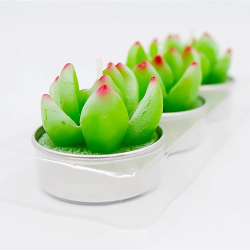 Miniatura 7 de 9 velas de té de cactus sin perfume con multicolor, velas de té de parafina, mini velas de mesa para el hogar, bodas, cumpleaños, velas decorativas