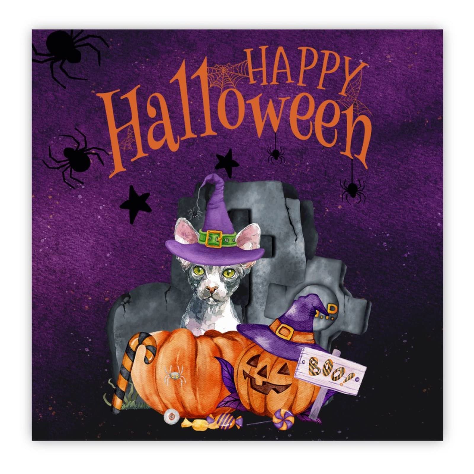 Plaque en bois Happy Halloween déco citrouille murale vintage suspendre