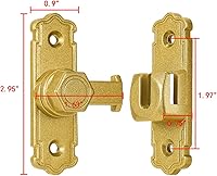 Vista 2 de Pestillos de puerta de granero dorados, cerradura de puerta de aleación de aluminio 90/180 grados, pestillo de puerta de ángulo recto, herrajes
