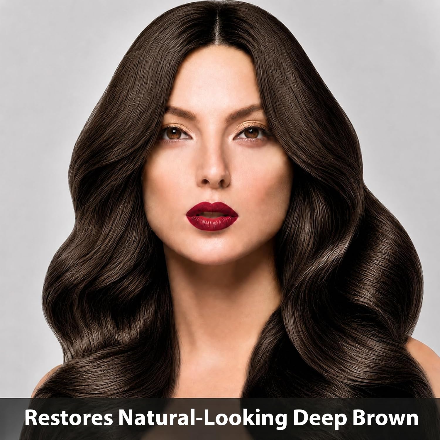 KINGMING Deep Brown Hair Dye Shampoo 3 in 1 for Gray Hair Coverage image 2
