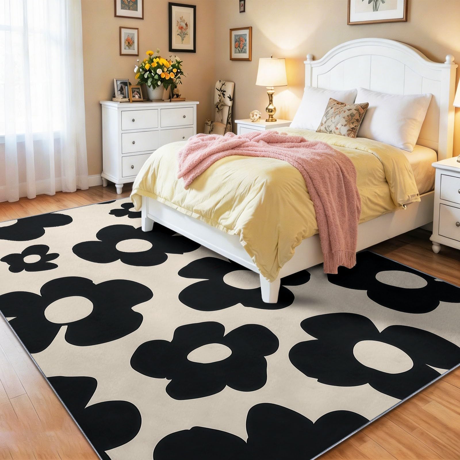 Generico Tappeto Lavabile in Lavatrice - 90 x 150 cm Tappeto Antiscivolo & Pelo Corto, Pratico e Facile da Pulire, Ideale per Soggiorno, Cucina e Aree ad Alto Traffico