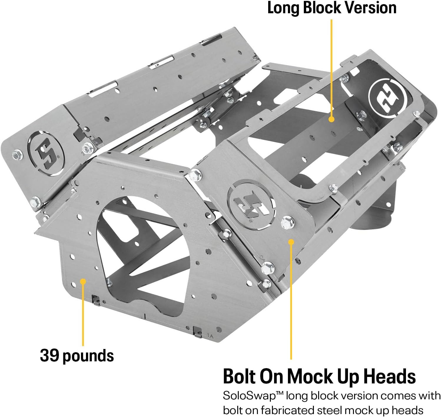 SoloSwap™ BBC Mock Up Engine Swap Long-Block with Heads: Lightweight, Durable, Easy Assembly, Short & Long Block Options, Adjustable Heights, Perfect for DIY Engine Swaps