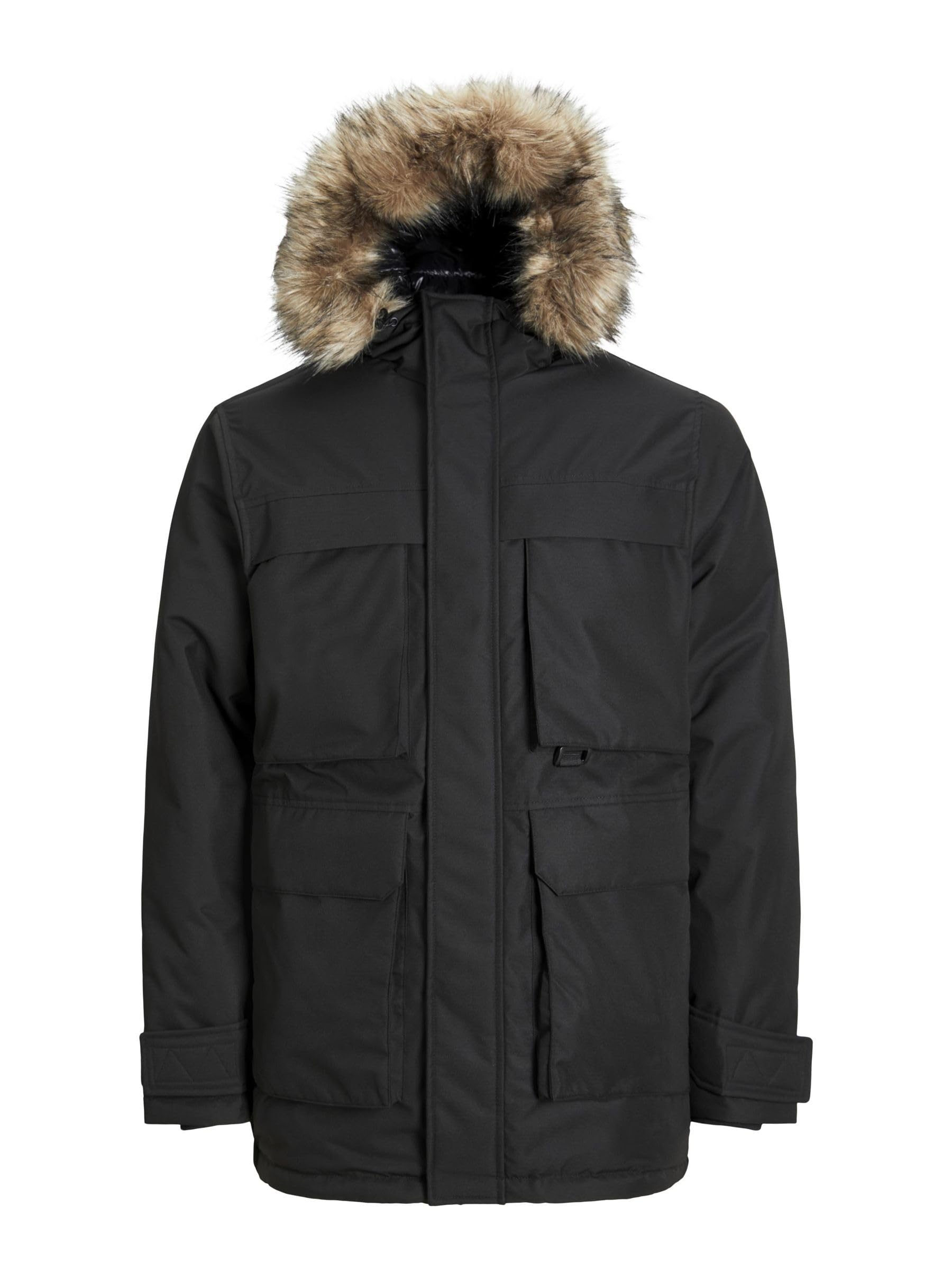 JACK & JONES Men's Jjstar Parka Jacket, Black/Detail: no Badge, M
