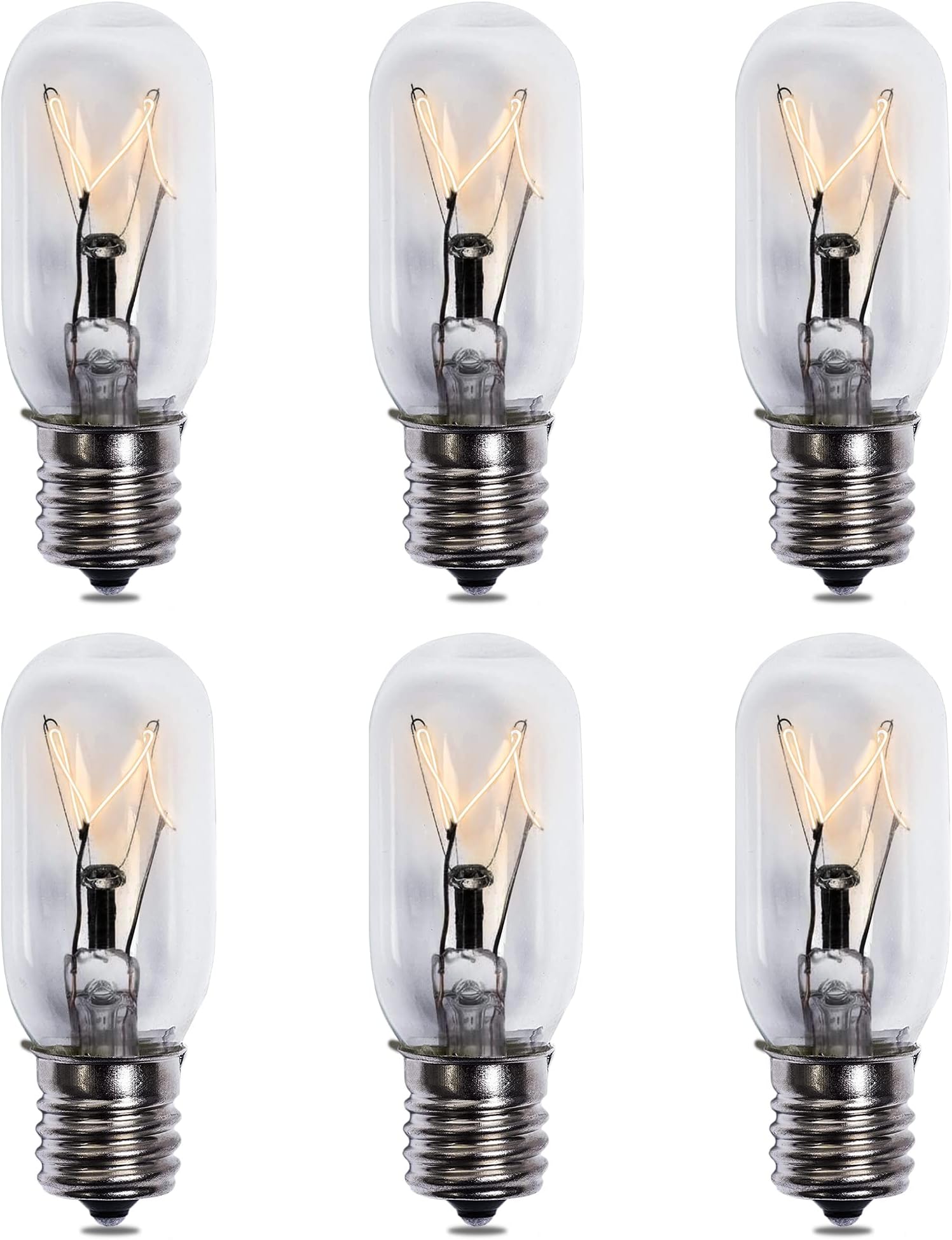 Microwave Light Bulb Under Hood WB36X10003 Whirlpool 40 watt Appliance Bulb Under The Microwave Light Bulb 40W for Lava Lamps Salt Lamp Bulbs T8 E17 Base 6 Pack