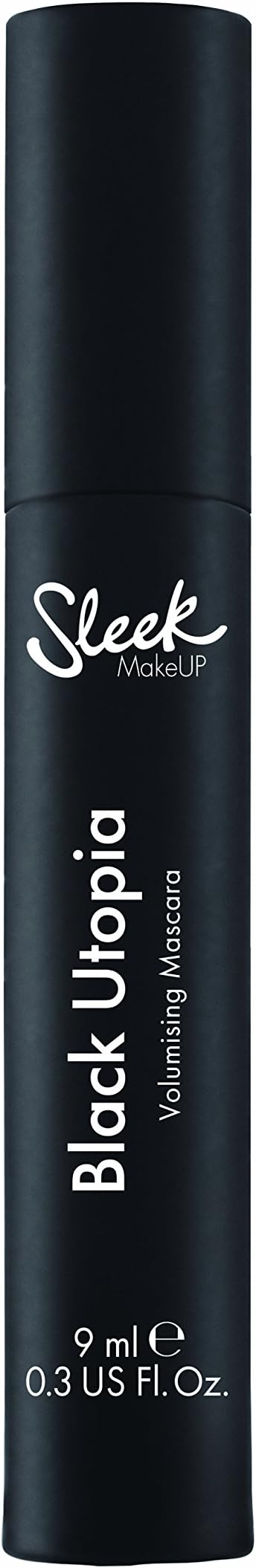 SLEEKMakeUP Black Utopia Volumising Mascara, Instand Volume High Impact Mascara, Black, 9ml