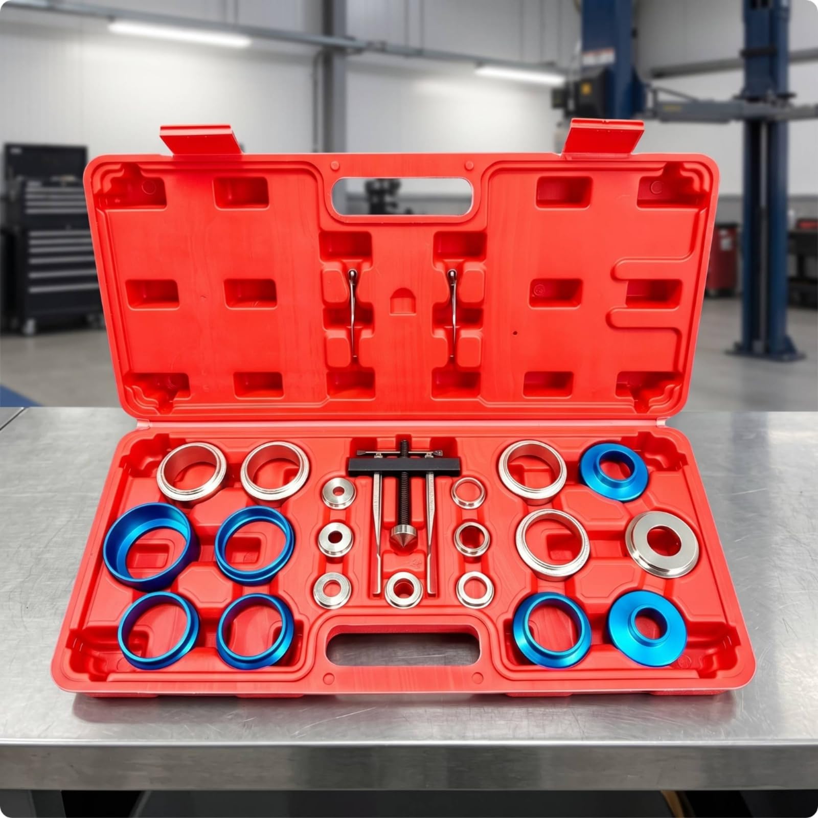 Extractor Retenes Aceite Compacto | Anillos Adaptadores Múltiples, Kit Herramientas para Sellos Motor, Universal, Herramienta, Taller Mecánico