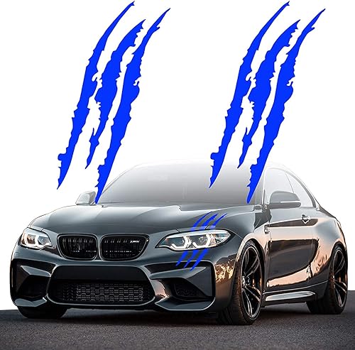 Miniatura 15 de Claw Marks Calcomanías para faros delanteros, calcomanías de vinilo para autos deportivos, color verde cromado, 15.8 pulgadas, 2