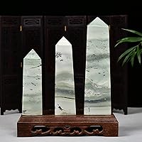 Vista 6 de JIC Gem Extra Large Rare Dendritic Jade Crystal Tower Natural Quartz Crystal Tower Point Wand Large Crystals and Stone Energy Crystal Wand Home