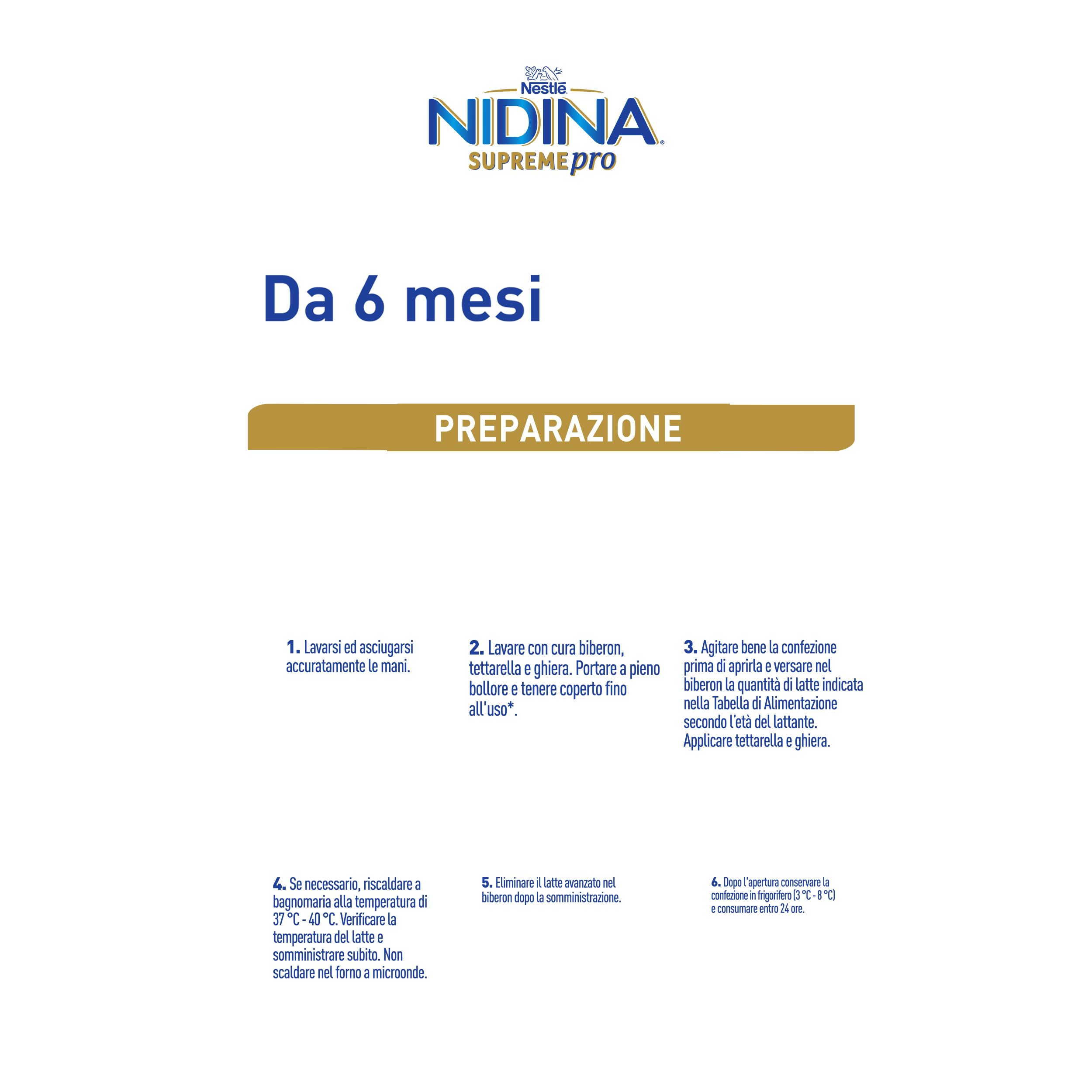 NIDINA SUPREMEpro 2 Latte di Proseguimento Liquido da 6 mesi, 12 Brick da 300ml (3,6L)