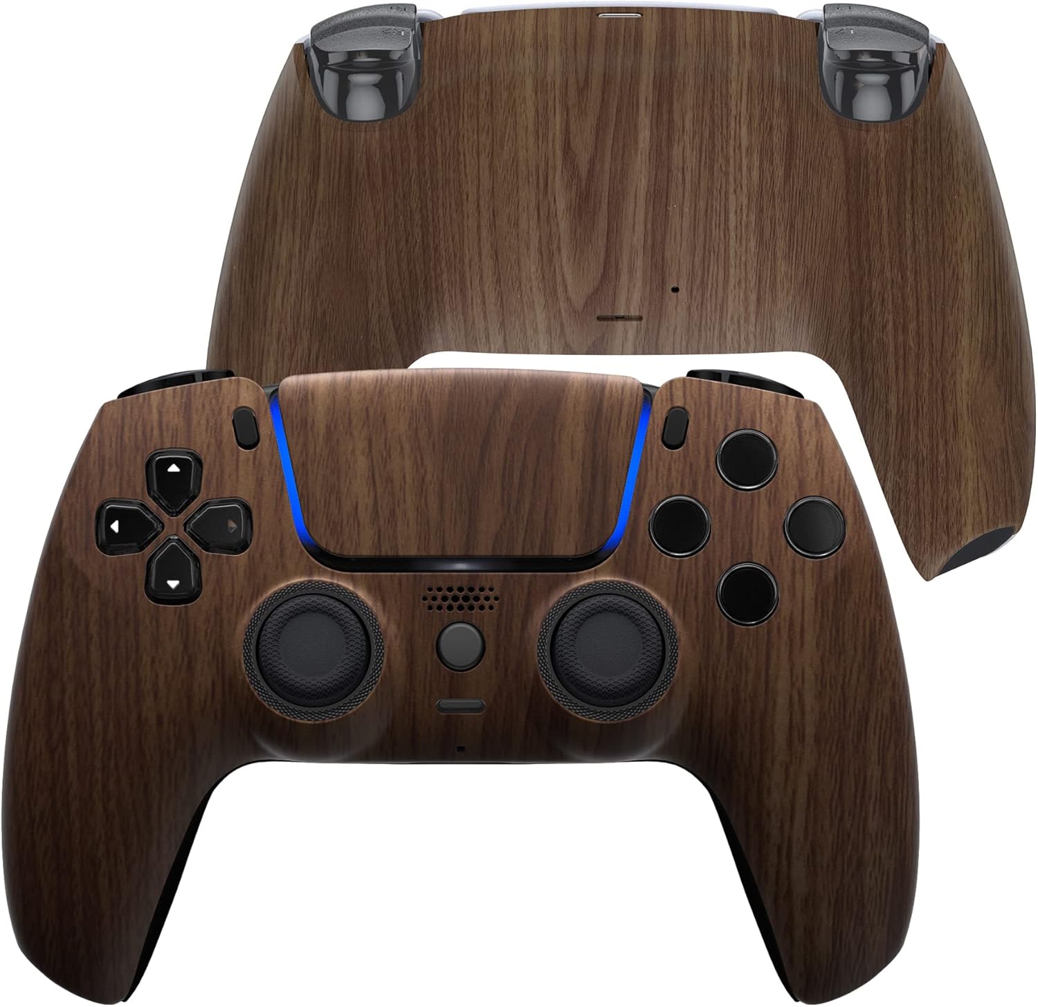 eXtremeRate Luna Redesigned Wood Grain Front Shell Touchpad