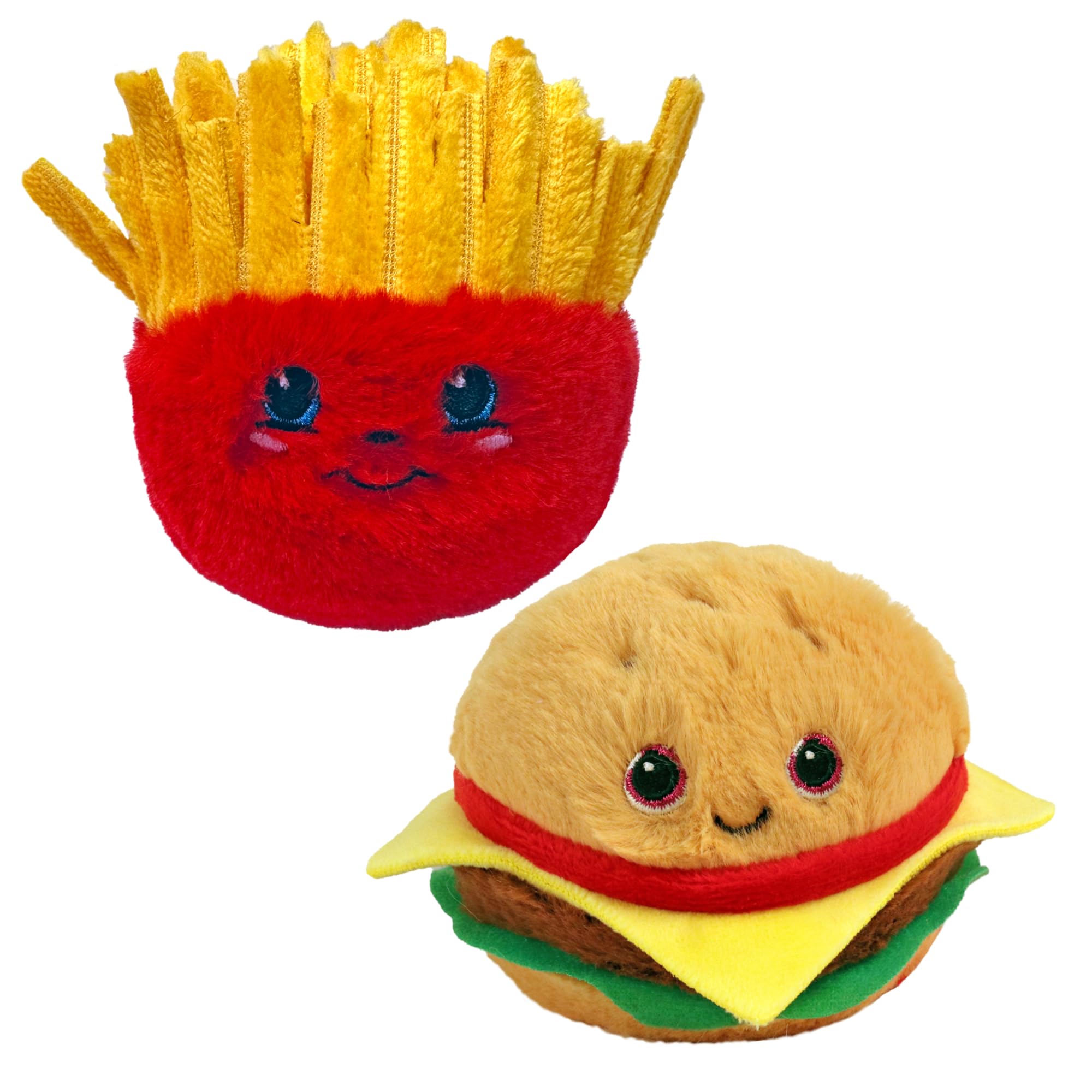 TY Bouncers Buns Burger and Spuds Fries 2 Piece Bouncy Plush Set – Soft Plush Toys for Kids – Collectible Cuddly Character Gift