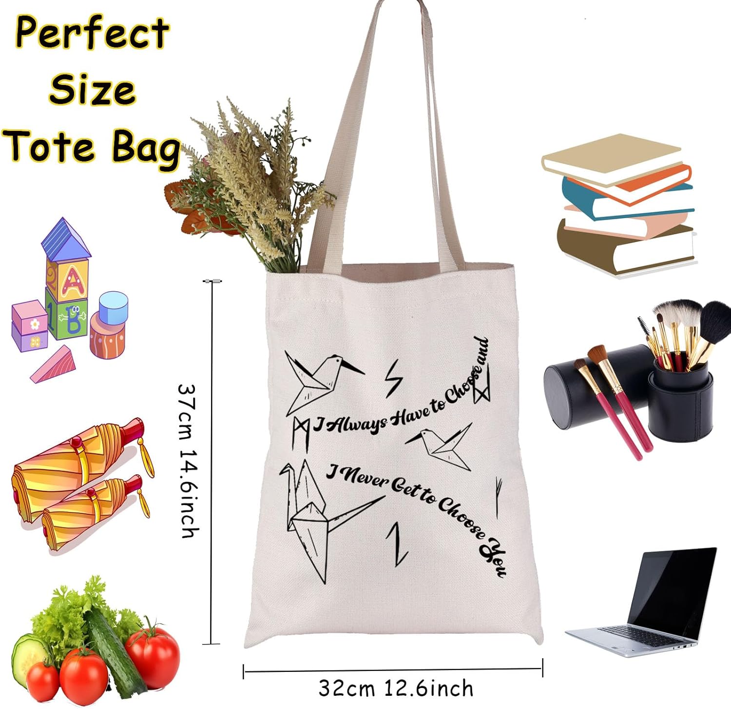 JNIAP Dramione Fanfic Reader Fans Gift Fiction Lover Tote Bag Bookworm Bookish Gift for Fanfic Lover (I Always Have Tote Bag) - Image 3