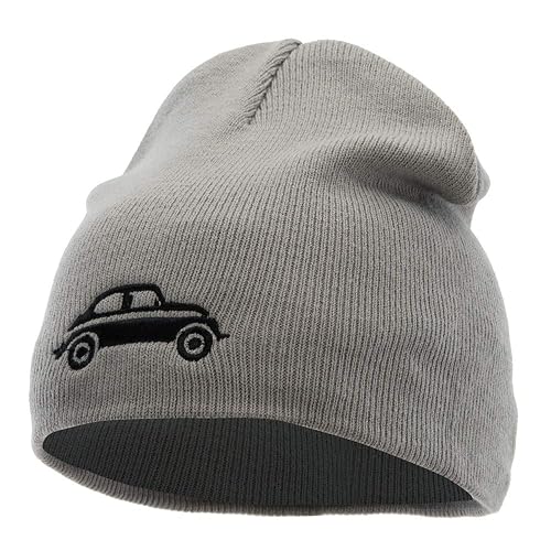 Classic Bug Car Embroidered 8 Inch Knitted Short Beanie