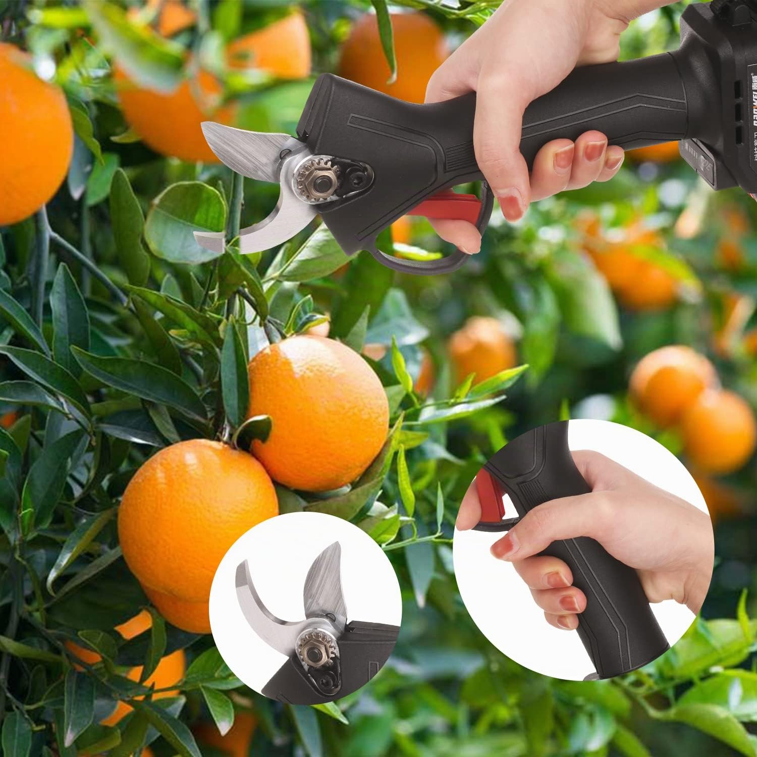 Weytoll Tijeras de Podar Electricas 30mm 800W 21V 2000mAh 2 Baterías Tijeras De Podar Inalámbricas 1.6lb Tijeras de Jardín 7 horas de Trabajo Constante