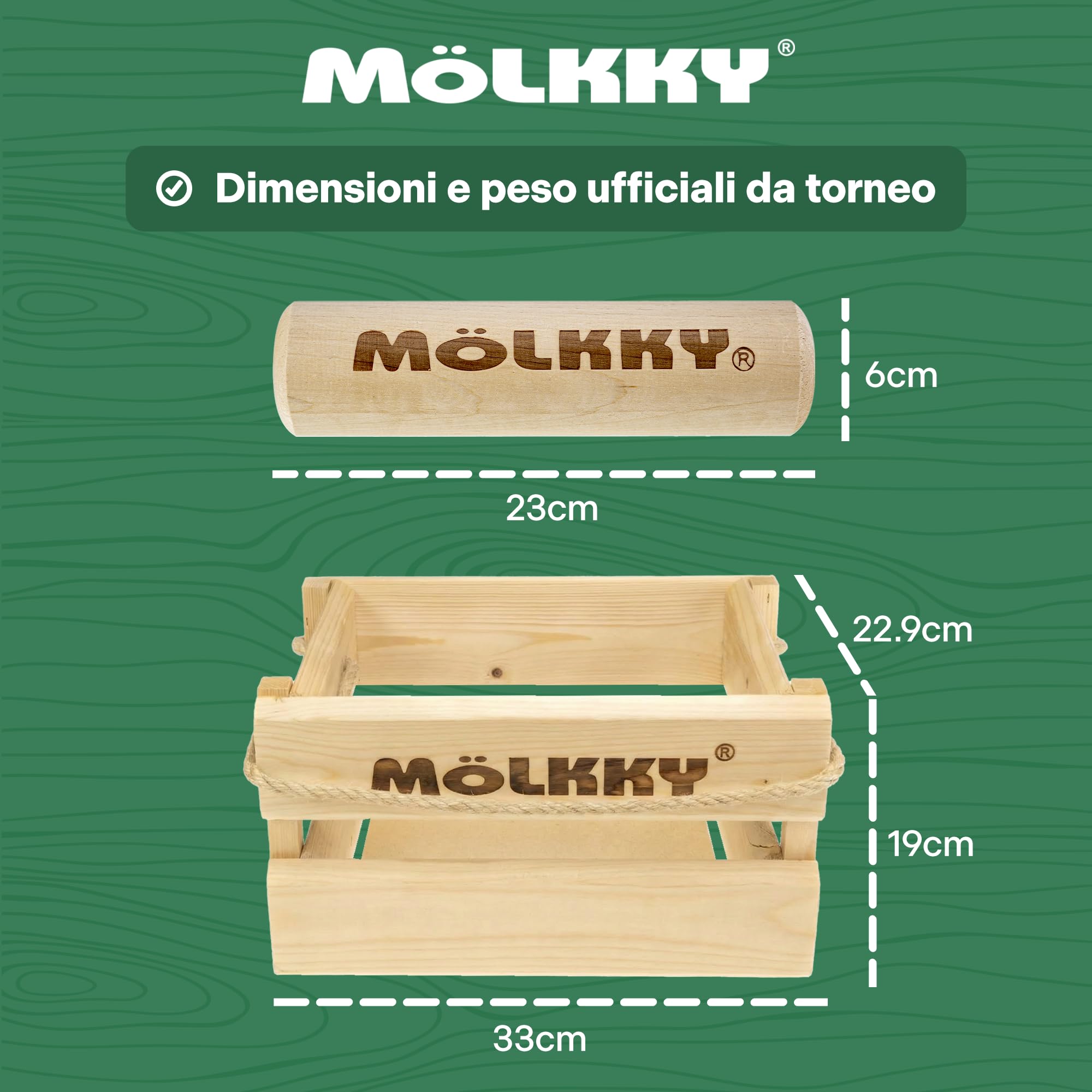 Mölkky Original - Giochi da Lancio all'aperto per Giardino, Spiaggia, Feste - 12 Birilli in Legno di Betulla, 1 Bastoncino, Giochi all Aperto Adulti, Famiglie, Gruppi, 2+ Giocatori, età 6+