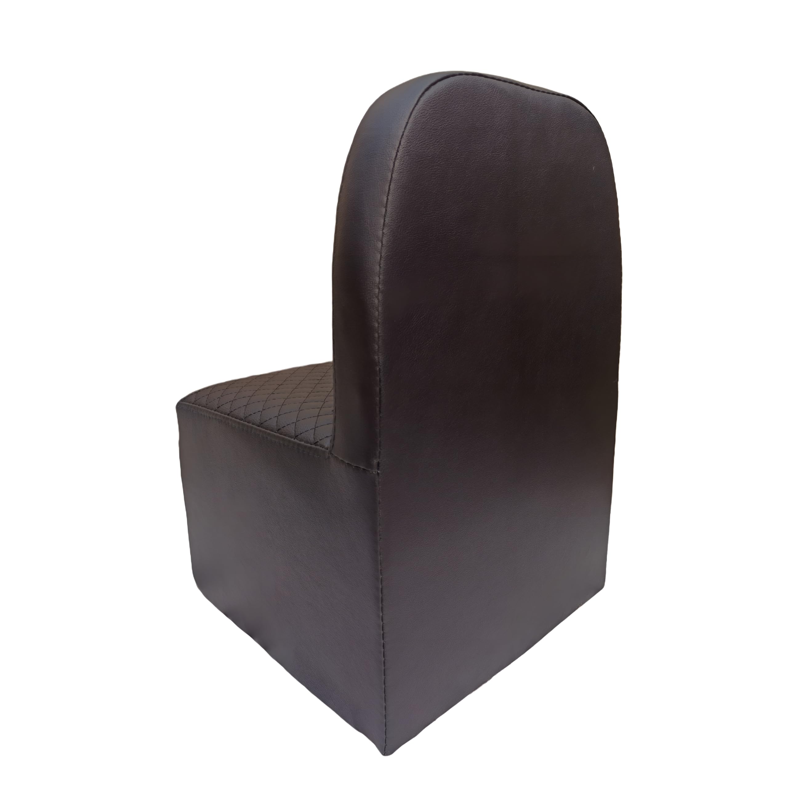 Quilted Leather Chair, Black, Diamond Pattern Upholstery, Armless Accent Seat 1