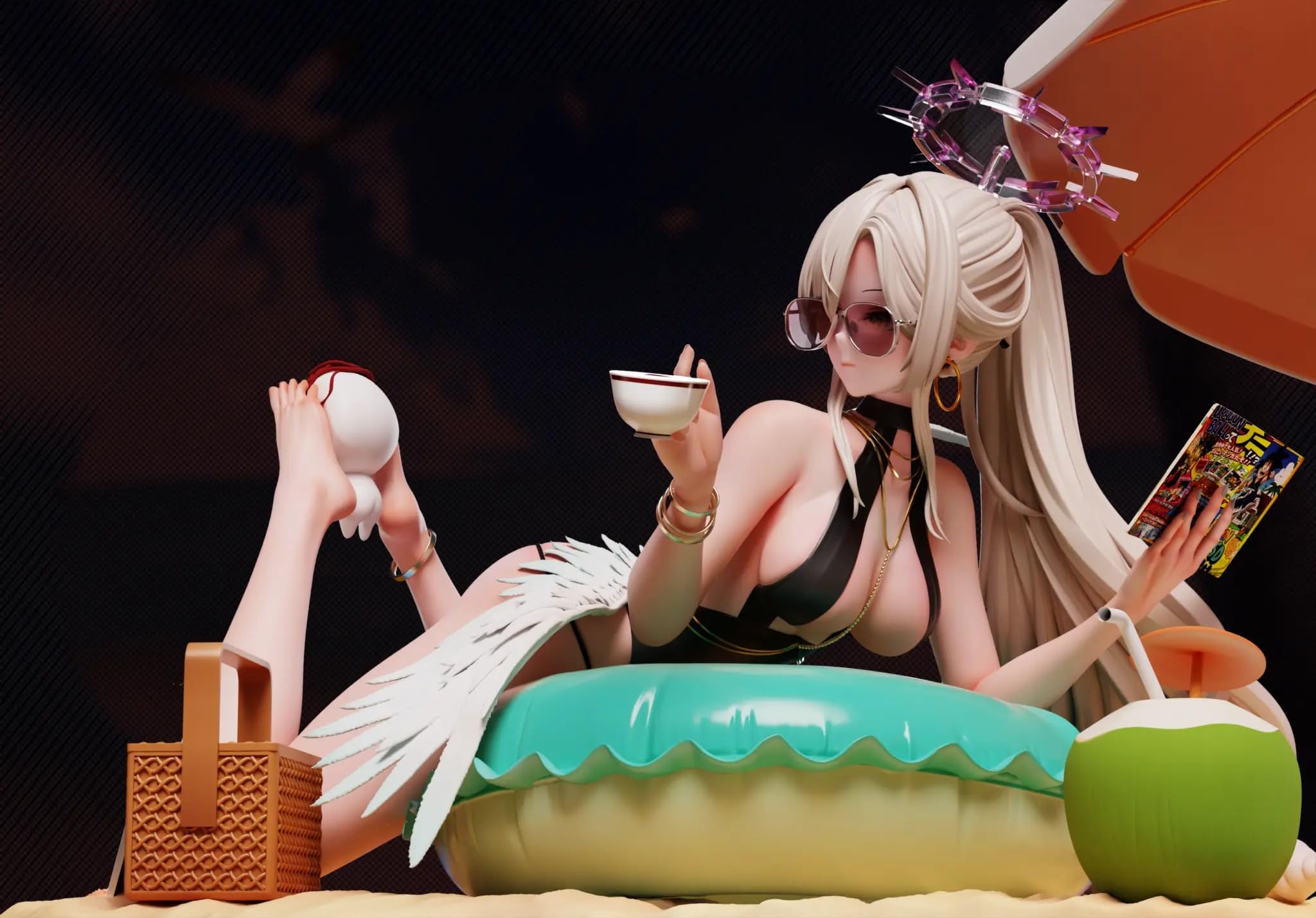 Amazon.co.jp: 桐藤ナギサ水着バージョン フィギュア 1/6スケール 塗装