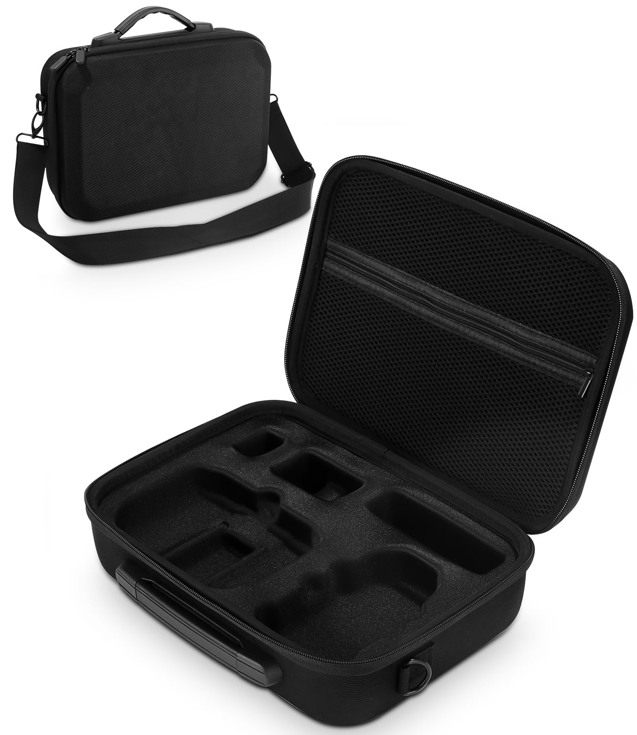 SOBEAU Bolsa para DJI Mini 4K/2 SE Drone, Funda de Transporte Protectora, Almacenamiento Rígido para Controlador y Accesorios, Negro