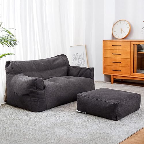 PHASFBJ Funda para silla de puf grandes para interiores y exteriores sin relleno incluido para adultos resistente al agua o bolsa de jardín sillas