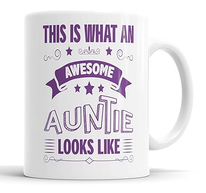 This is What an Awesome Auntie Looks Like Mug Humour, Joke, Leaving Present, Friend Gift Cup Birthday Christmas, Ceramic Mugs