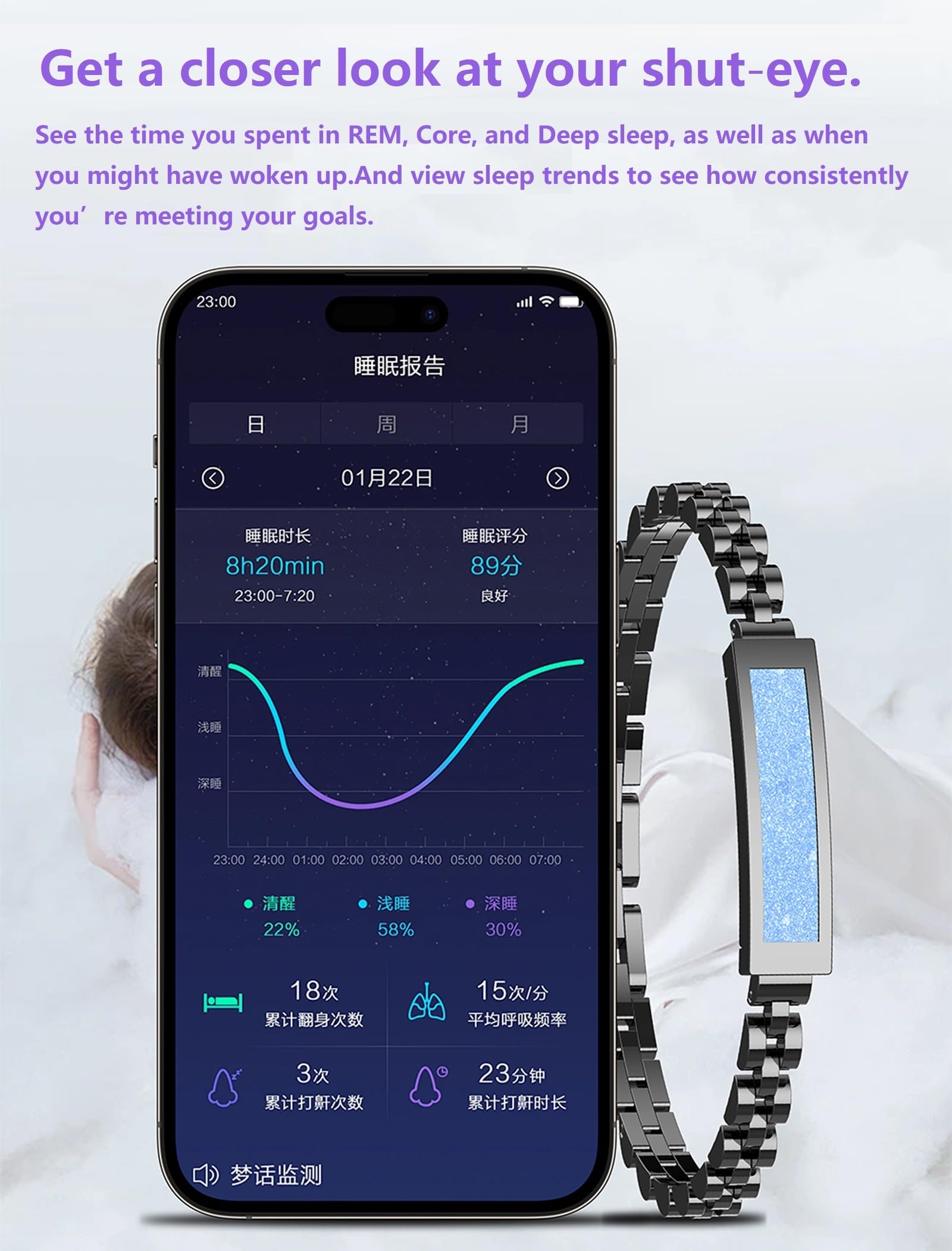 Lady\'s Smart Bracelet, Women\'s Girl\'s Fitness DS10 Smart Bracelet for Men Women, Health Activity Fitness  main image 3