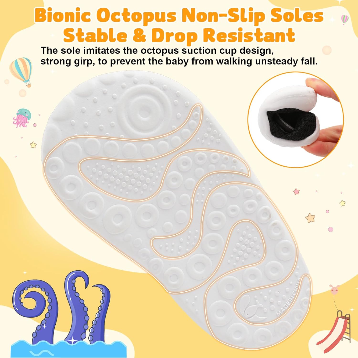 FEETCITY Baby First Walking Shoes Wide Baby Shoes Infant Sneakers Newborn Crib Shoe Barefoot Lightweight Slip On Shoe - Image 8