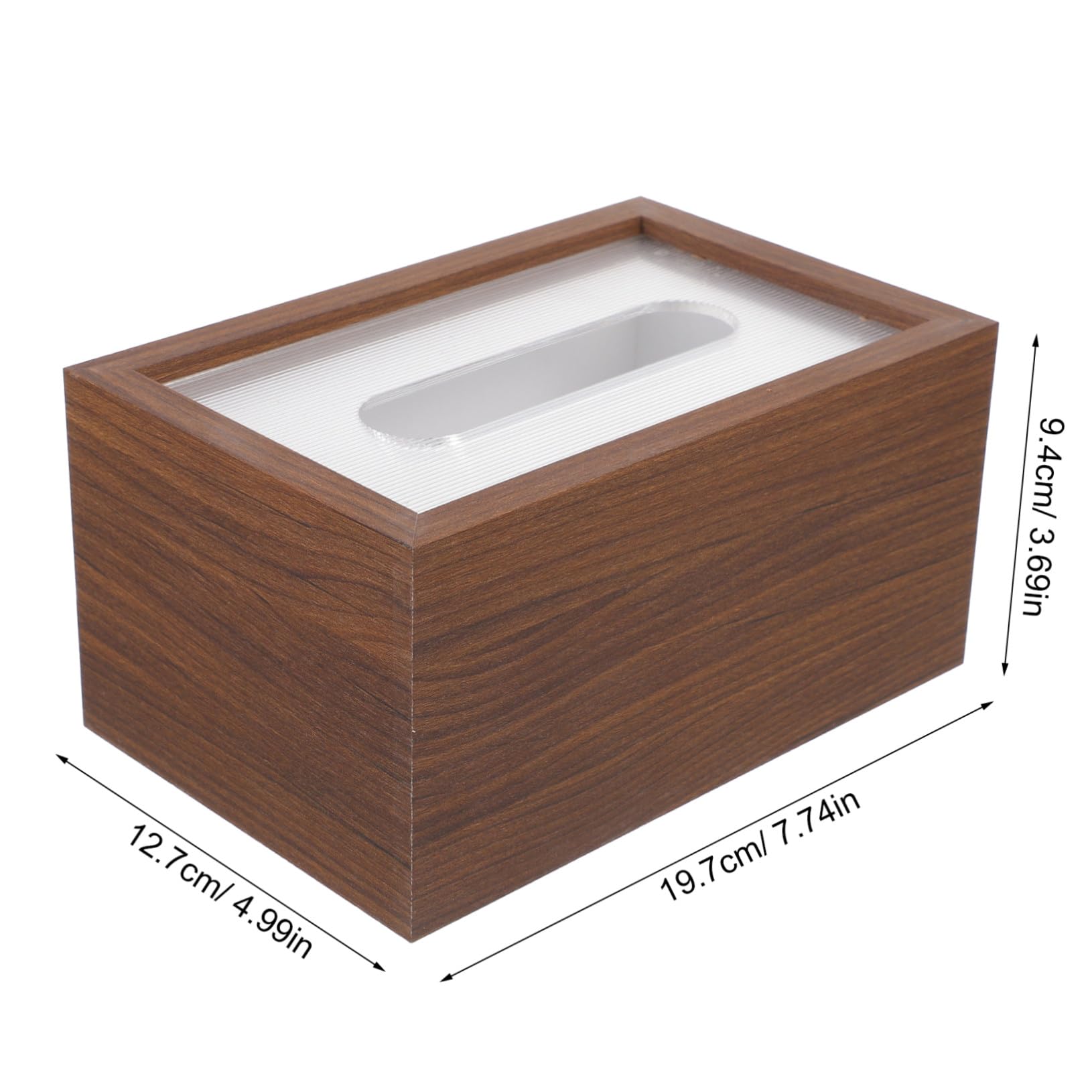 Holz Taschentuchbox aus Walnussholz mit Acrylstreifen Rechteckiger Serviettenhalter für Büro und Wohnzimmer Langlebiger Papierhandtuchspender mit Glatter Oberfläche