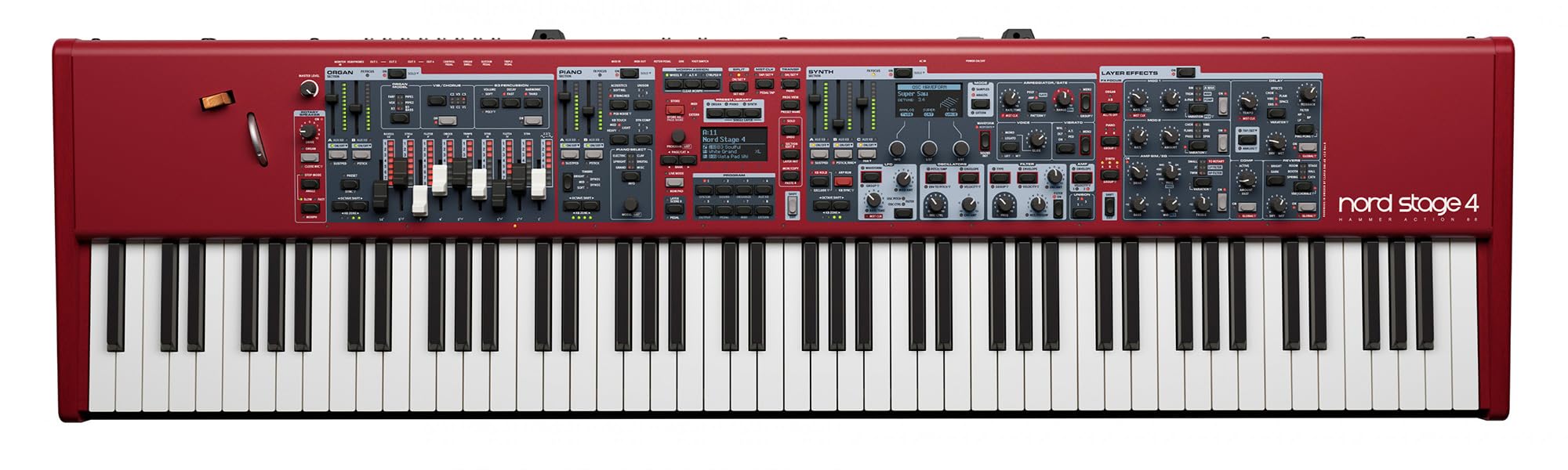 Nord Stage 4 88 Digital Piano Bundle with Adjustable Stand, Bench, Sustain Pedal, Headphones, Instrument Cable, and Austin Bazaar Polishing Cloth