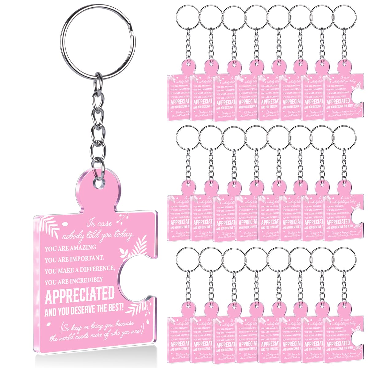 Team Appreciation Gifts Bulk Thank You Keychains for Coworkers